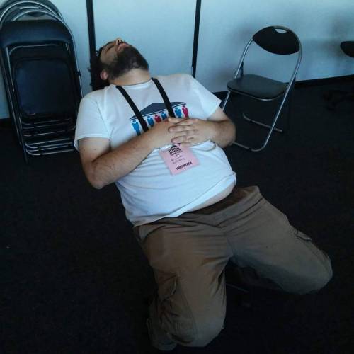 Here @hsbne @govhack we have already worn out one of our volunteers #govhack #hsbne #makerspace #hac