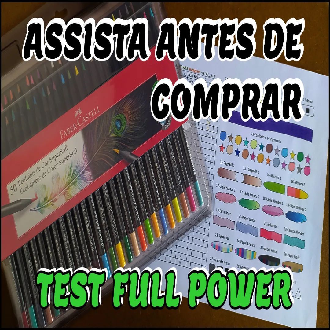 🎞️ Vídeo do Test Full Power Lápis de Cor Faber no meu canal YouTube Carlos Arts 📺
.
🖋️ Faber Castell Ecolápis Super Soft a Prova de Fogo no Test Full Power 🖋️
.
✍️ Fiz o teste completo para saber o poder total que estes lápis de cores pode oferecer....