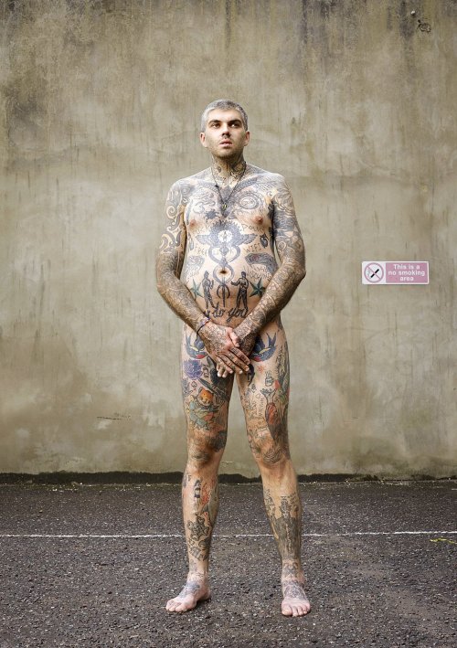 skindeeptales:  Photographer Alan Powdrill reveals the beautiful artwork hidden under the clothes of tattoo fans across the UKsome nice surprises here :)via BuzzFeed