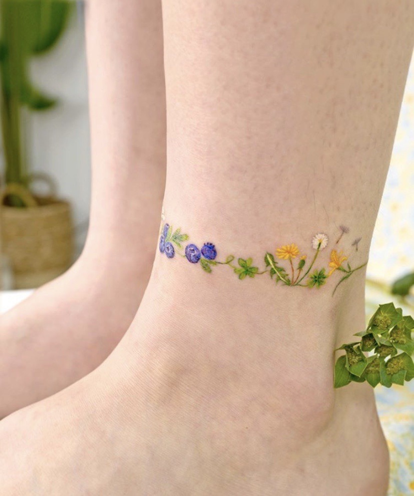 Small floral ankle tattoo for... - Daisy Hester Tattoo | Facebook