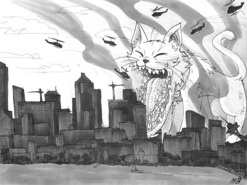 bluecrysto:Catzilla eating Seattle. Request from a coworker.Again, I don’t question these thin
