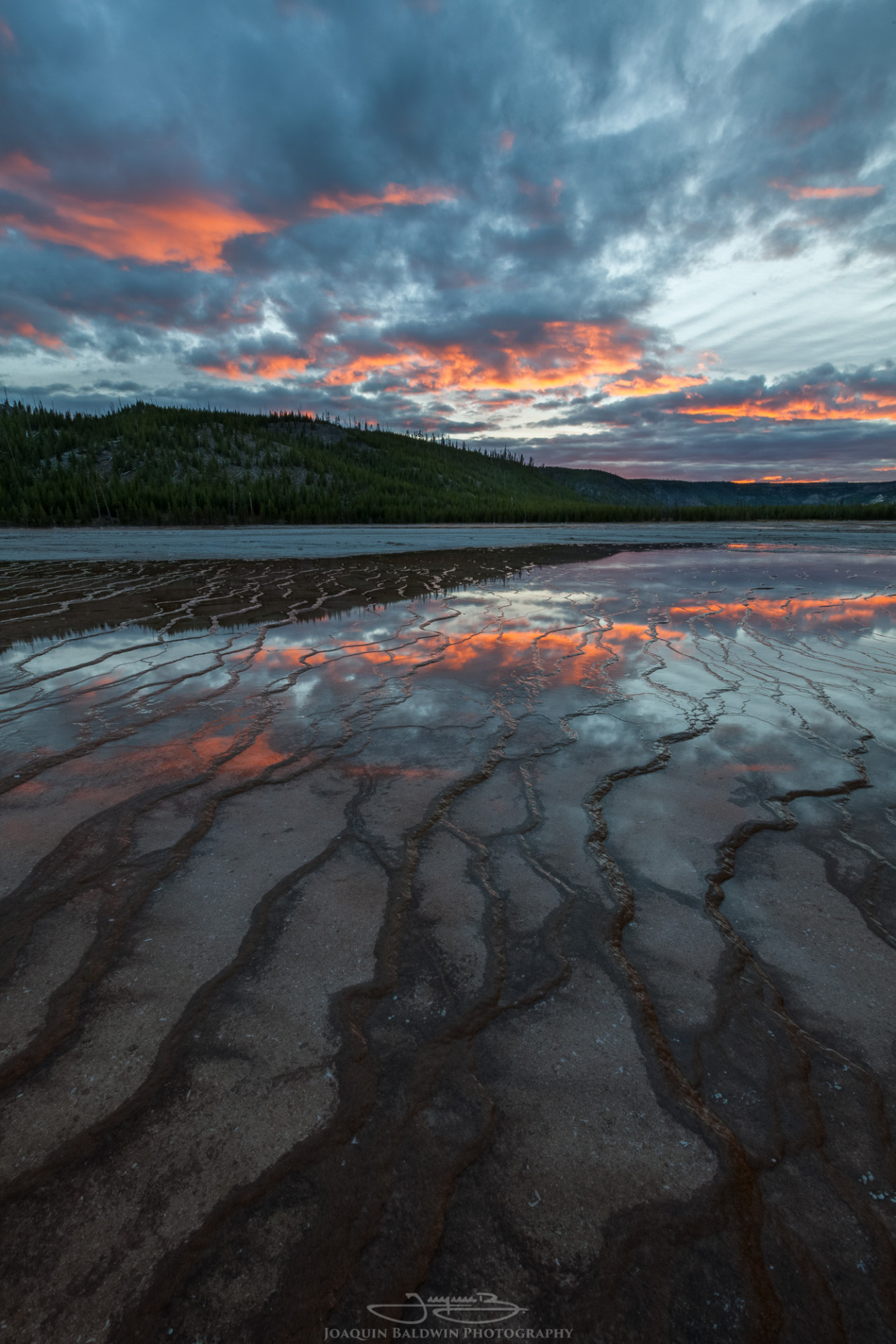 exploreelsewhere:  Terraced tendrils reaching for the sky, Grand Prismatic Spring,