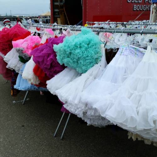 missalphabet:  Just shut up and take my money ok #pastel #petticoat (at Alameda Point Antiques Faire