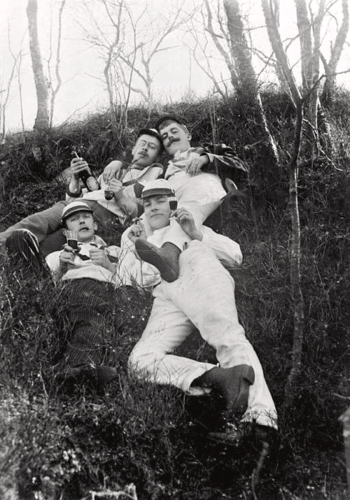 gaslightgallows:tinyphantomsalad:zundar-sama:froody:lapsedgoth:froody:froody:I love images of late Victorian/Edwardian period men taking goofy pictures with their bros……..boys night circa 1898Images with high levels of Bertie Wooster energies:vintage