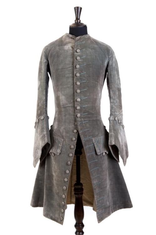 18thcenturyfop: Newly conserved blue-grey silk velvet coat c1740 at Paxton House.     &nbs