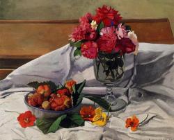 artist-vallotton:  Flowers and Strawberries, Felix Vallotton Medium: oil,canvas 