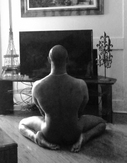 Some edited nude yoga shots…black and white then augmented color…