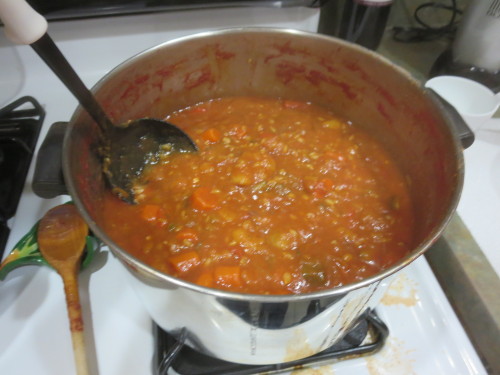 caffeinatedcrafting:Vegetable Medley &amp; Barley SoupSort of a half stew half soup dish, RoseSpirit