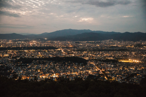 Thursday 5th October 2017. 17:00 Kyoto Japan.We climbed Daimonji to watch the sunset; this also happ