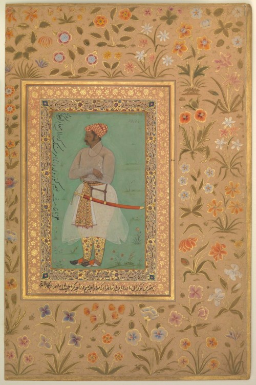 &ldquo;Portrait of Maharaja Bhim Kanwar&rdquo;, Folio from the Shah Jahan Album by Nanha, Islamic Ar
