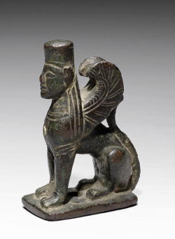 archaicwonder:  Greek Bronze Winged Sphinx,