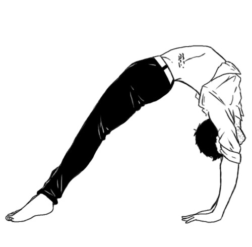goth-aholic:Since Misha is extremely flexible I feel as though Cas would use yoga as a way to connect to his spiritual side. Dean like’s to interrupt.