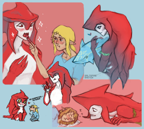zaltspire:full Sidon&amp;Link sketchesKokoro for Sidon ♥