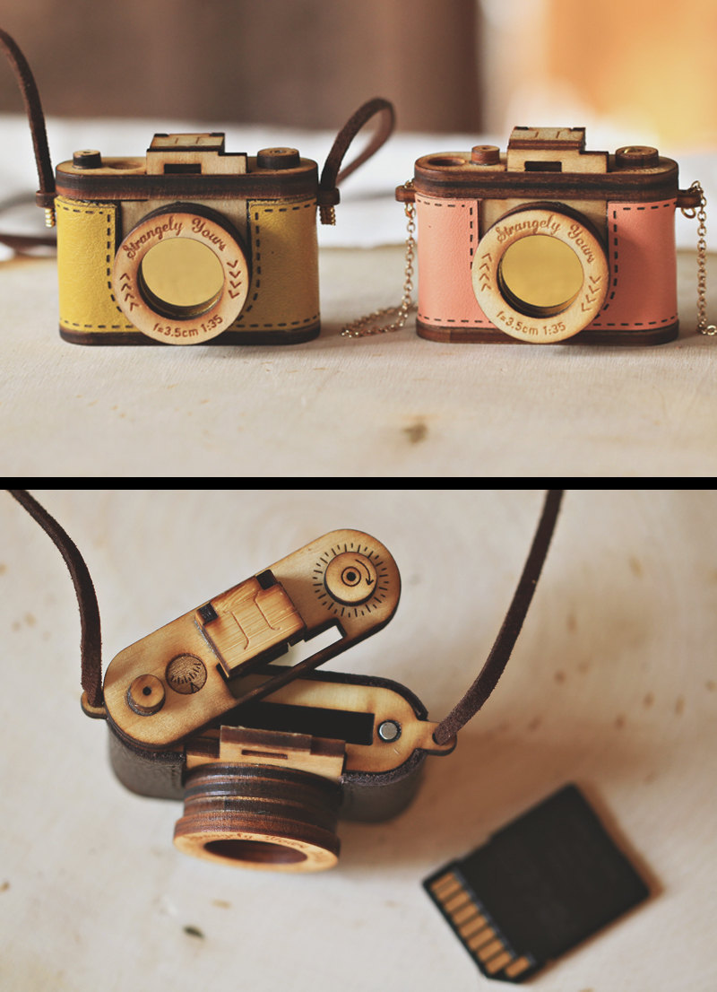 sosuperawesome: Camera Necklaces by Strangely Yours on Etsy  Wood and Leather Camera