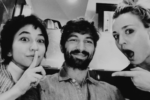 Sonoya Mizuno, Michael Huisman, and Kaley Cuoco in new Instagram posts by kaleycuoco and michaelhuis