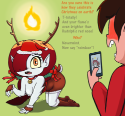 osariovalquex: You know what i need for these holidays? Hekadeer, everyone! Yes, this is a special delivery from a couple of weeks ago. I really digged the idea of Hekapoo as a reindeer. So i hope you enjoy this as much as i do.  Man, it’s been a rough