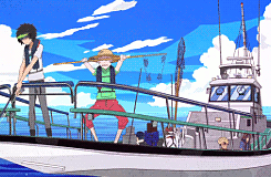 haiyse:  Tsuritama boys messing around fishing on a boat (◡‿◡✿) 