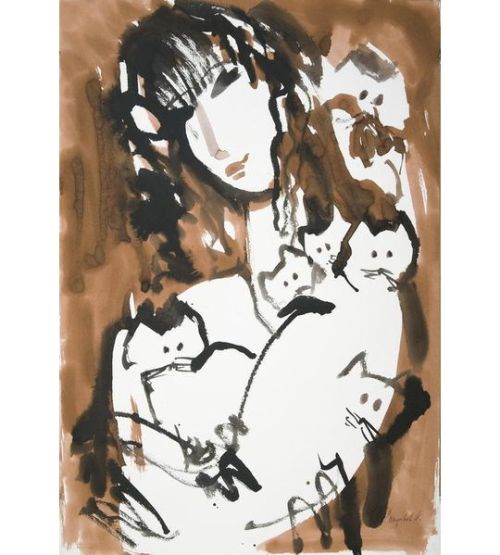 youcannottakeitwithyou:Igor Sapunkov (Russian, contemporary)Girl with cats