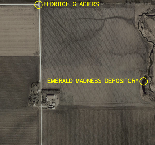 weirdsatellites: IMINT #649 from GPS III-SV05 (ACCM) 1. Eldritch Glaciers 2. Emerald Madness Deposit