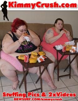 bbwsurf:  http://kimmycrush.com or http://bbwsurf.com/kimmycrush  I love my friends and I love to eat!  It’s a awesome thing when your ssbbw friends come over and stuff with you. Maybe I’m secretly a bit of a feeder because I always encourage them