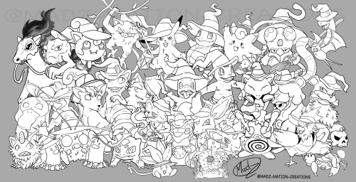 I hope everyone one had a great Halloween! Here is a group pic of all the Pokemon I drew over the mo