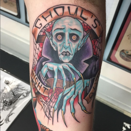 fuckyeahtattoos:  A real spooky Ghouls Night Out Misfits tattoo just in time for Halloween by @jaeaudette1776 in New Bedford, MA at North Atlantic Tattoo