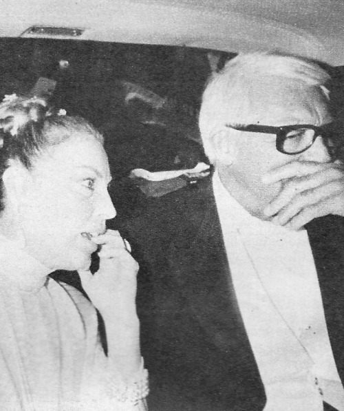 avasgal:Ava Gardner and Cary Grant in the car leaving Princess Caroline of Monaco’s wedding party, J