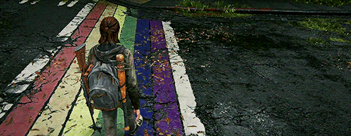 skyclaad:Ellie + Rainbow crosswalk in downtown Seattle ️‍