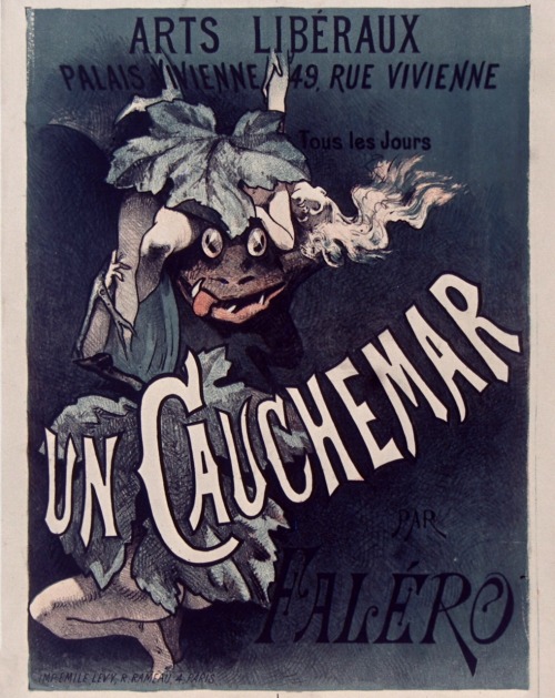 Arts libéraux, Palais Vivienne, 49 rue Vivienne, Paris. Date unknown. UN CAUCHEMAR . Art by L