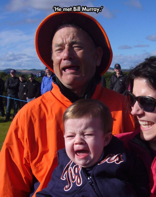 acrumblebatchwithcustardfreeman:  casibarria:  These are photos of children crying for some great reasons, and these are my favorites lol.  I would cry if I met Bill Murray too. Like, sob inconsolably.   Kids. Are. Fucking. Retarded.