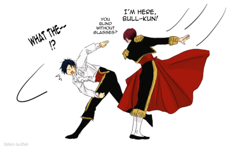 fallen-lucifiel:  RinRei Week 2 Day 6: Costumes | GO ALL OUT!!rinreiweek MAJOR DUMB DORKS ALERT!!!! Whenever I listen to their duet, GO ALL OUT, I imagine them wearing Matador costumes and acting the part LOL Their lines in the comic are directly taken