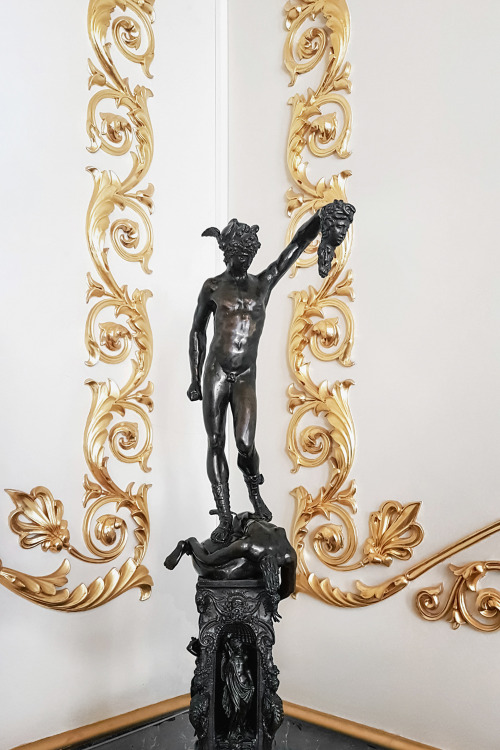 A copy of Benvenuto Cellini’s bronze statue of Perseus holding the head of Medusa.The State Hermitag