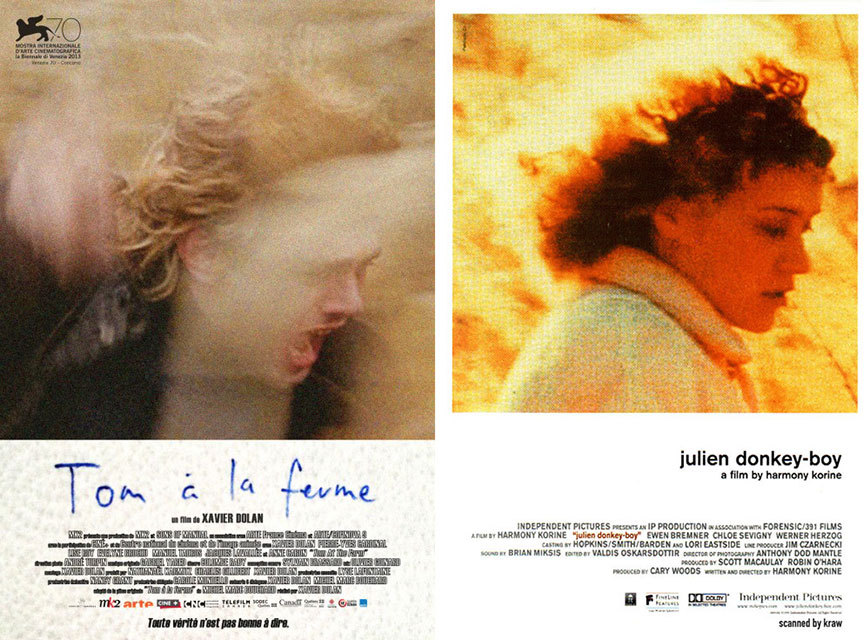 moviepostertwins:  Posters for TOM AT THE FARM (Xavier Dolan, Canada, 2013) and JULIEN