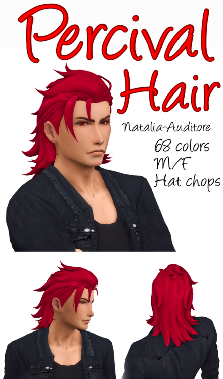  Percival Hair anime hair [solid colors]model by  aoba-ARTNEED THIS MESH:  https://www.patreon.com/p