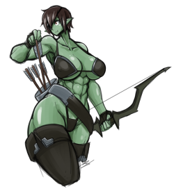 bizarrejuju: Female Orc Ranger doodle 