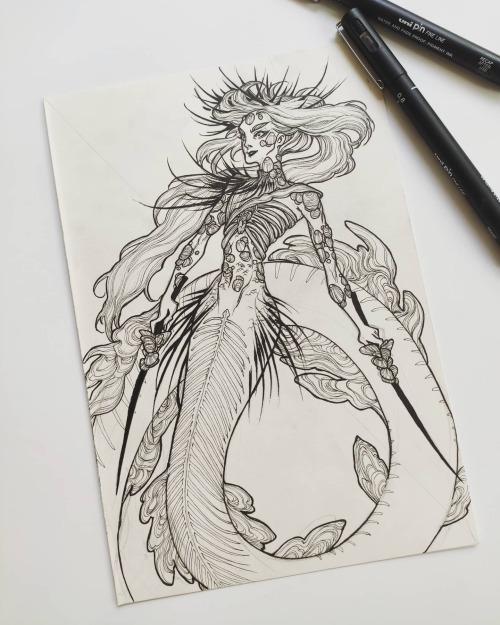 The Morgane of Fishbones - all inked! Morganes are the merfolk of Kernev, daughters of Dahut and sor