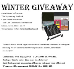 colorpalettechallenges:  This is just a bit of a tinier giveaway than the Copic Markers Giveaway.  Same rules apply.  See details above. All of the prizes I either have on hand, or will be purchasing myself for the giveaway.   The 1st prize winner