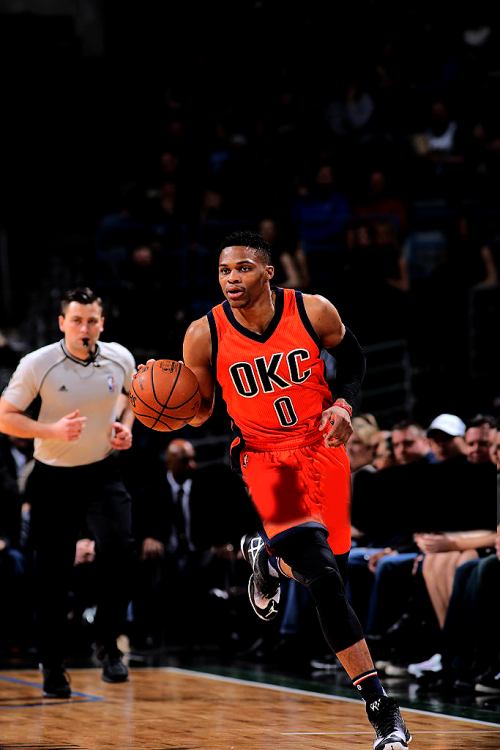 sports-and-everything-else: Russell Westbrook: 15p, 11a, 10r Russell Westbrook vs Bucks