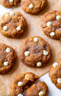 bakeddd:  white chocolate pumpkin snickerdoodles