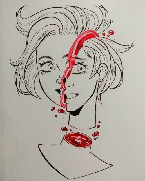 Red ink for the lolz #injured #inktober #inktoberinjured #gore #blood #goretober #inktoberday29 http