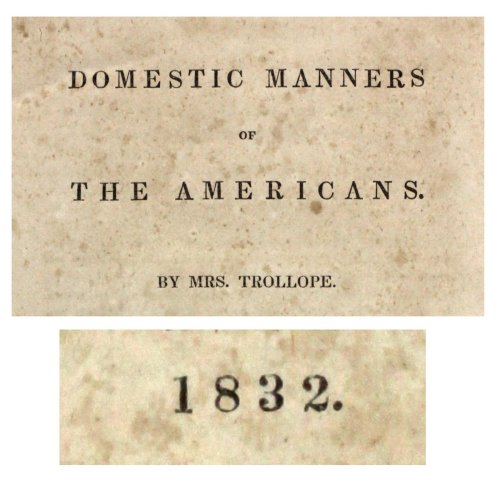 Domestic Manners of the AmericansMrs Trollope - Fourth Edition Complete in one volume 1832