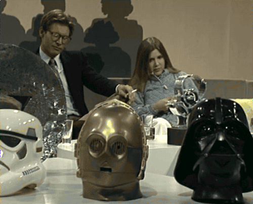 aura218:  universalkeys:  Harrison Ford &amp; Carrie Fisher on French TV, 1977