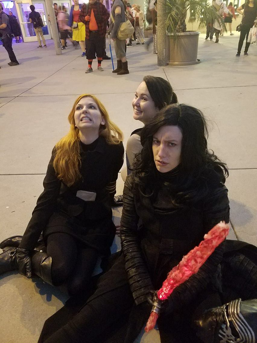 arkadycosplay:
“ Someone told me to do the new Hux comic book face and we ended up with my favorite picture of the day.
Kylo Ren is @lady-lucrezia and she’s 5000% done with everything and her feet hurt.
Ben Solo is @satan-in-purple and she looks like...