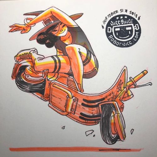 Aaaaand Inktober 31. Moped witch. It’s been a great creative challenge! I hope everyone had a good m