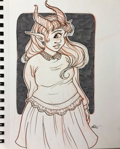 Day 3 of #inktober is this shy little cyclops! I’m actually really pleased with how she came out!