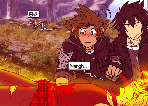 destiny-islanders:In which Sora gets freaked out by the chocobros for a change