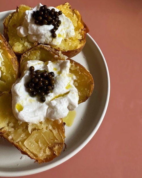 Baby Baked Russets With Cool, Thick Coconut Sour And Spicy, Brined Green Peppercorns That Burst In Your