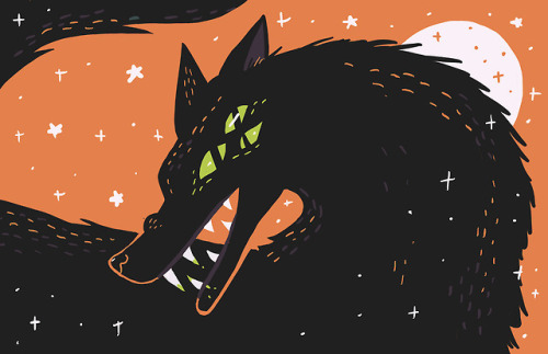 kelseykingillustration: [ FULL MOON + BARE FANGS ]