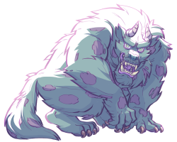 glamdoodle:  TOP SCARER OF THE MONTH um whoops what happened to werewolf wednesday.. actually things got really weird this week, but a late wolf is better than no wolf right?? ANYWAY here’s Sulley as an even more frightening beast!! Now you’re a Double