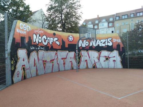 Antifa mural in Connewitz, Germany